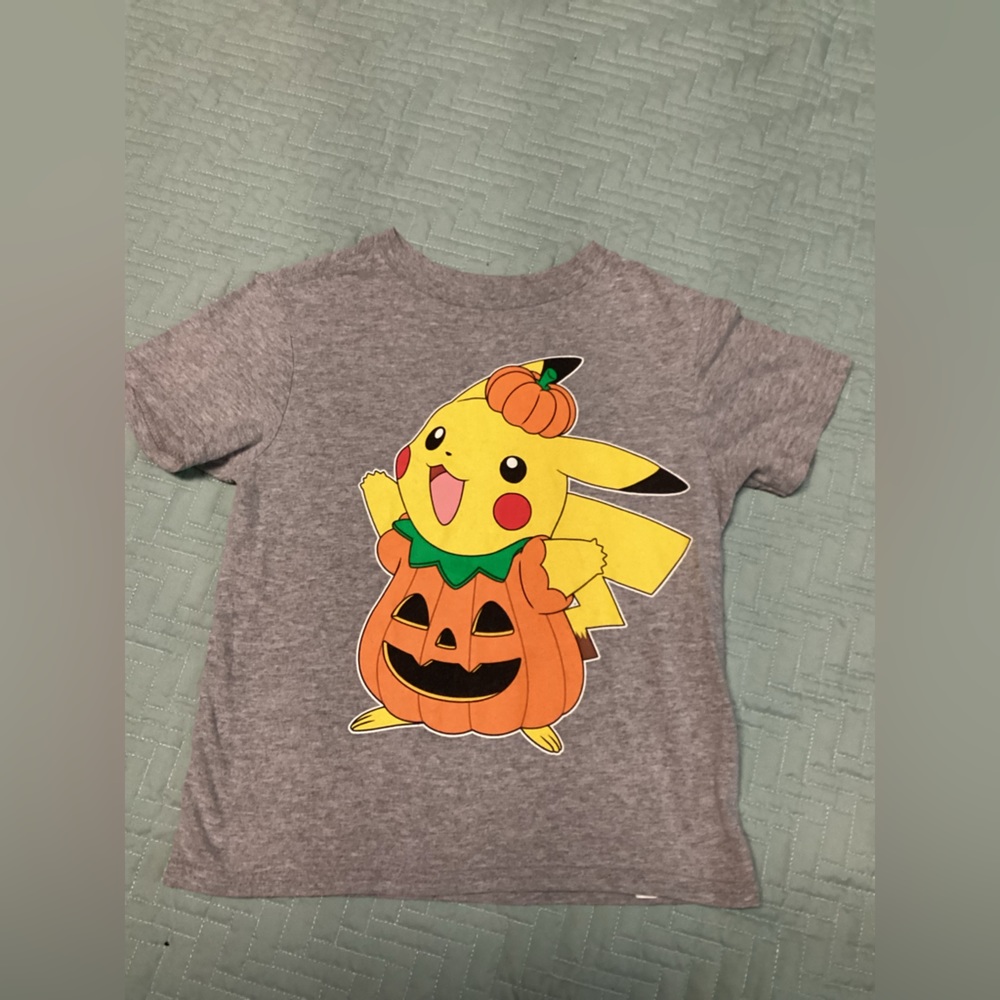 Boys Pokémon Xs Halloween Pumpkin Gray T Shirt